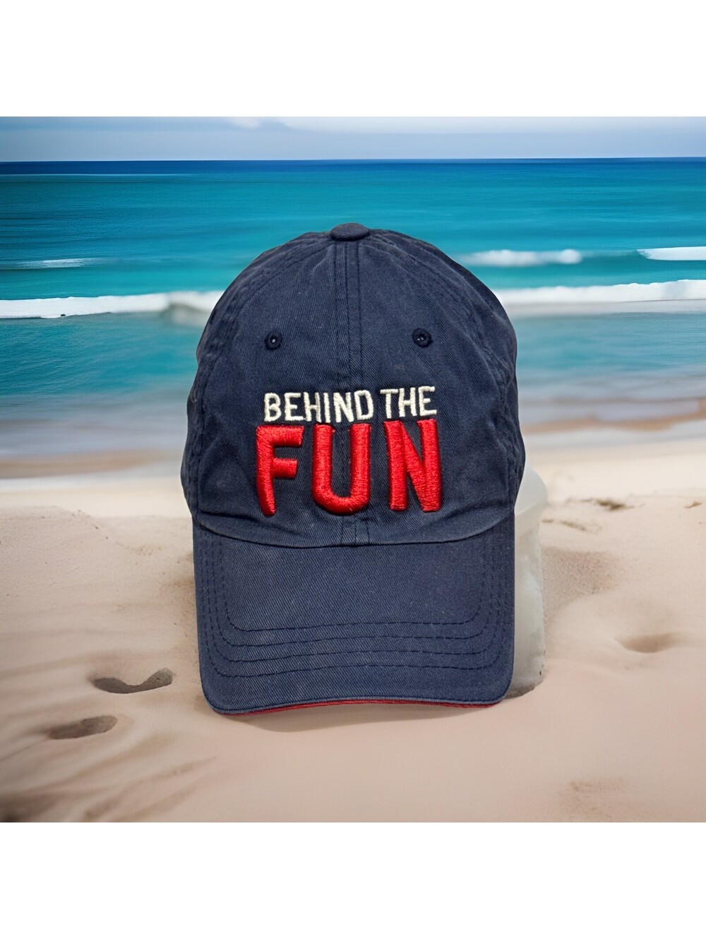 Carnival Cruise Lines Team Member Crushing The Sea Behind The Fun Baseball Cap